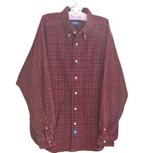 Vintage Catalina plaid corduroy men's button down shirt
